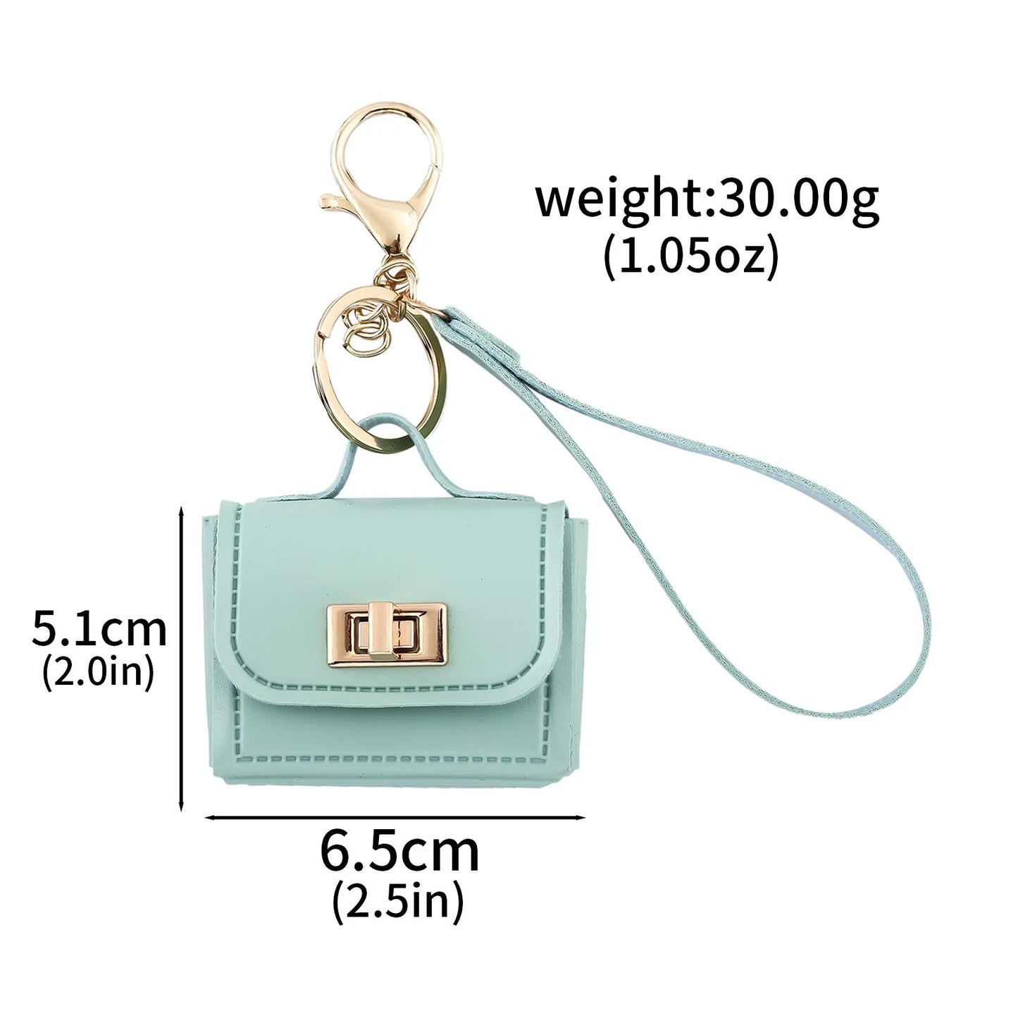 Mini PU Leather Bag Keychain - Openable Coin Purse Pendant with Hand Strap for Phone & Keys