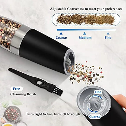 Effortless Electric Salt and Pepper Grinder - Automatic Gravity Spice Mill and Cumin Grinder, Essential Kitchen Gadgets for Cooking and Seasoning