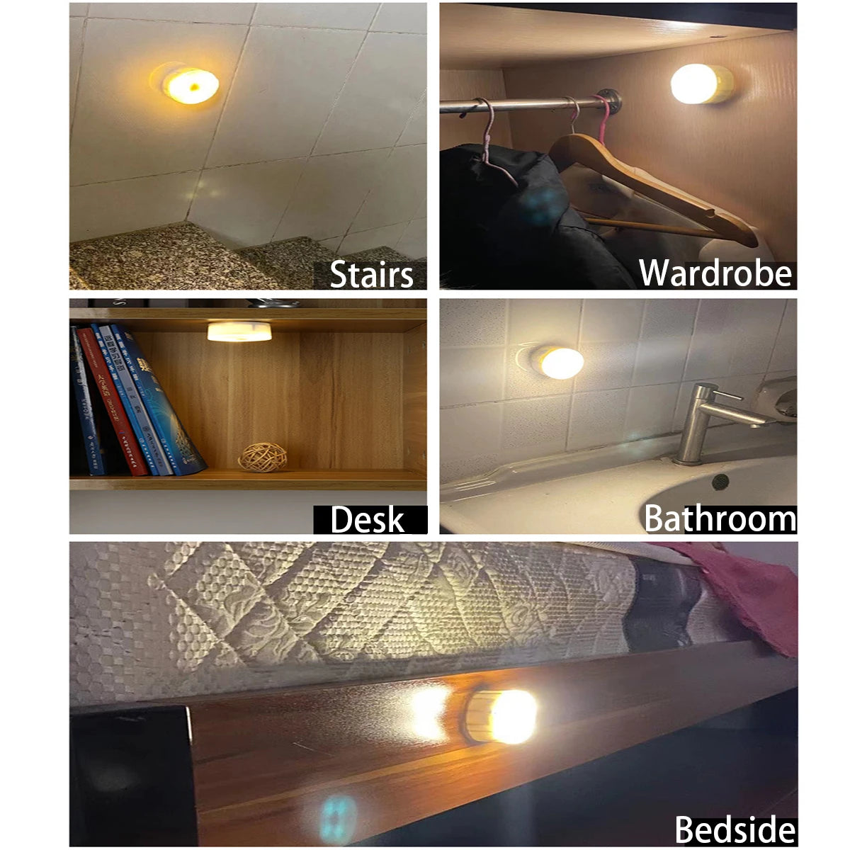 LED Battery Powered Bedside Night Light – 3 Mode Eye Protection Lamp for Kitchen, Wardrobe, Stair & Closet