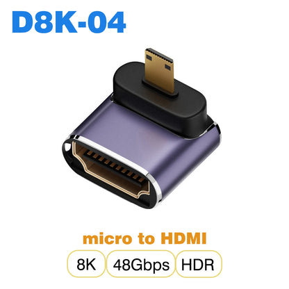 HDMI-Compatible Cable Adapter – Mini/Micro HDMI to HDMI 2.1 Converter, 48Gbps, 8K60Hz, 4K120Hz for PS4, PS5, Laptop, PC, Projector