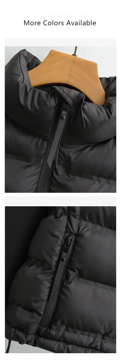 2024 Women’s Autumn & Winter Splicing Cotton Jacket – European & American Style Fashionable Short Outerwear