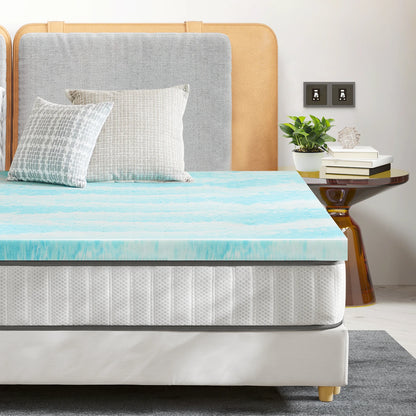 2-3 Inch Gel Memory Foam Mattress Topper - Full Size Cooling, Soft, and Breathable Bed Topper for School Bedroom