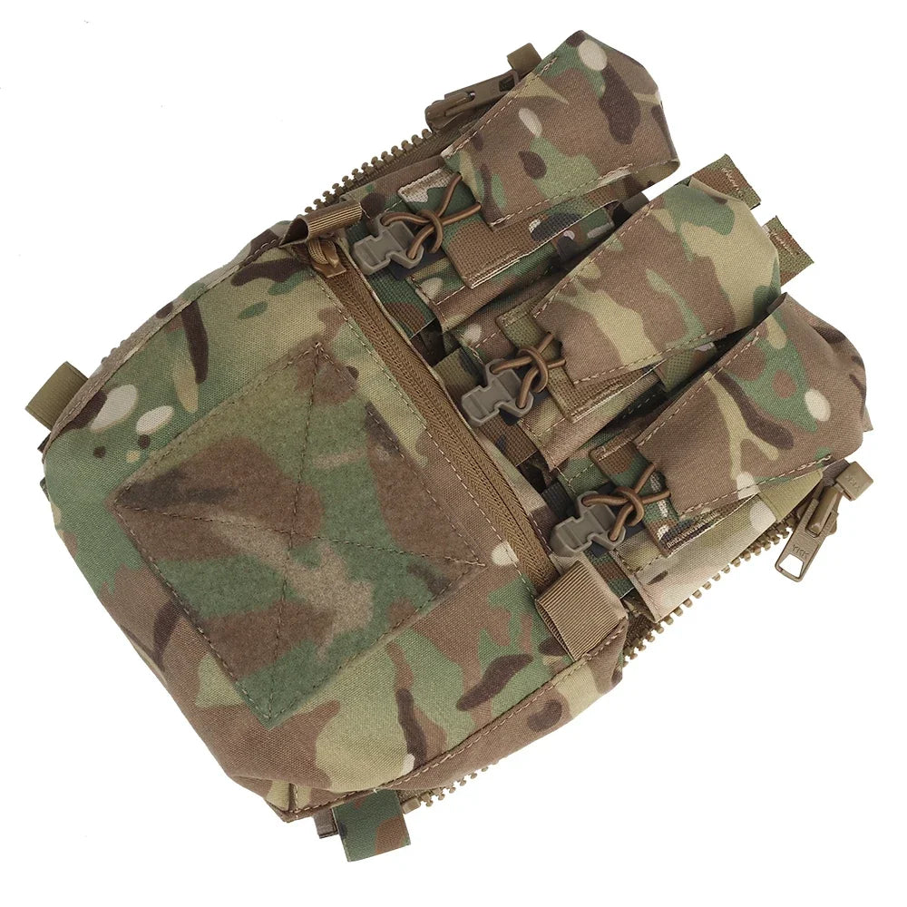 V5 FCPC Sport Vest Back Panel – Zippered Backplate with Expansion Bag & Triple Pouch for Airsoft Vest Plate Carrier Accessories