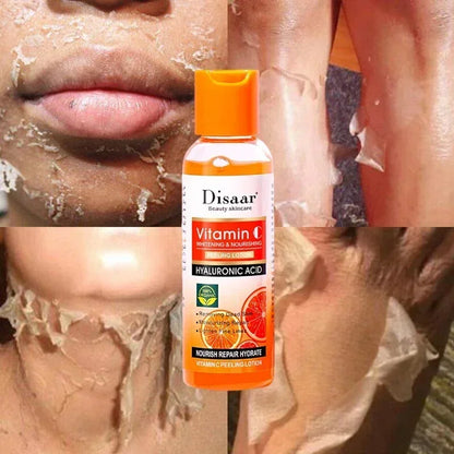Yellow Peeling Lotion – 100% Organic Body Scrub with Hyaluronic Acid, Dark Skin Bleaching, Exfoliating, Whitening & Moisturizing