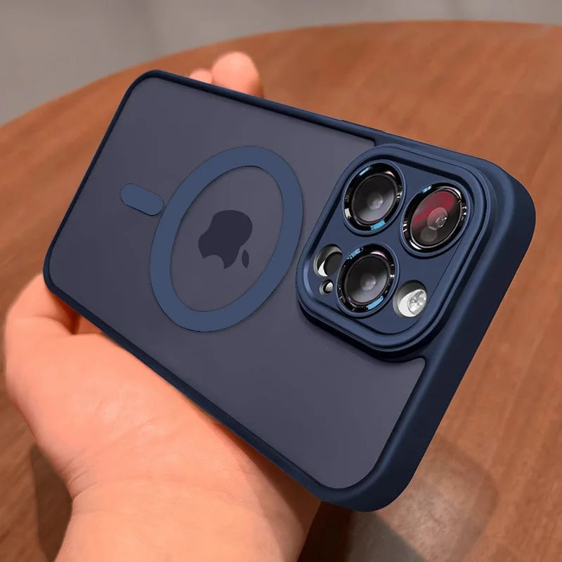 Luxury Matte Armor Case for MagSafe - Magnetic Wireless Charging, Shockproof Hard Cover for iPhone 11-16 Pro Max Plus