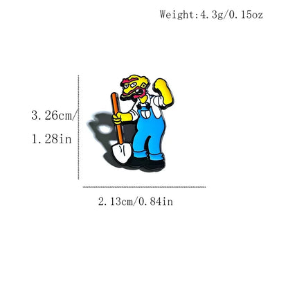 8-Piece The Simpsons Cartoon Pin Set - Funny Bart & Lisa Simpson Enamel-Style Badges for Backpacks, Clothing & Collectors’ Gifts