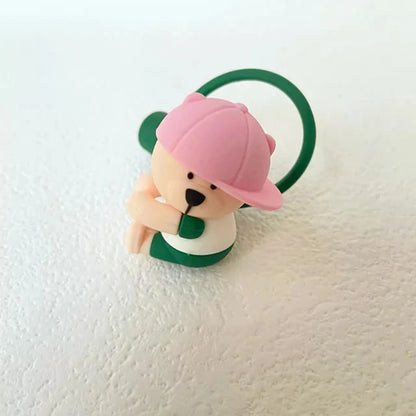 Cute Cartoon Bear Silicone Straw Covers – Dust Plug Cap for 7-8mm Large Caliber Drinking Cups