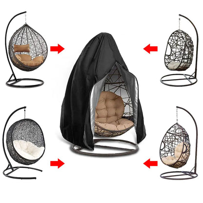 Outdoor Hanging Chair Cover: Waterproof Rattan Seat Protector with Zipper - Anti-UV Sun Protection for Garden Swing Egg Chairs