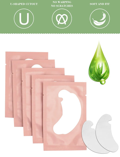 50 Pairs U-Shaped Hydrogel Eye Pads – Eyelash Extension Gel Patches for Lashes & Makeup