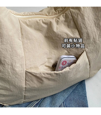 2025 Trendy Women's Soft Cloth Shoulder Bag – Solid Color, Y2K Casual Style, Crossbody Handbag for Students