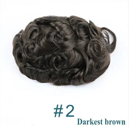 Men's Human Hair Toupee - 0.1mm Thin PU Base Undetectable Durable Hair System