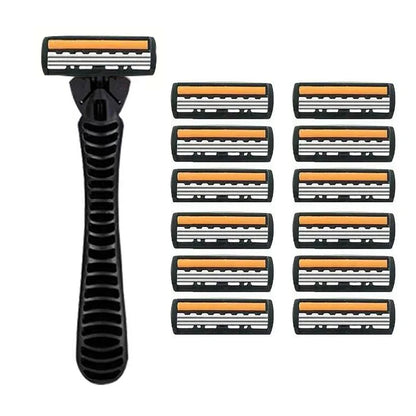 3-Layer Stainless Steel Manual Razor for Men – Washable Travel & Home Shaver for Daily Face Care