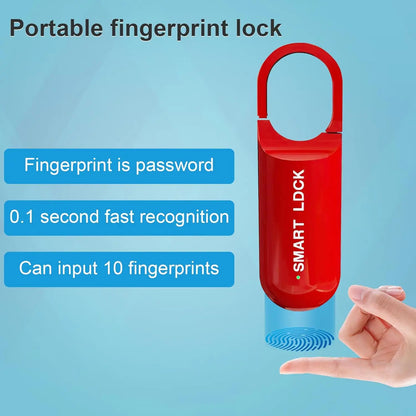 Mini Smart Fingerprint Padlock – Biometric Keyless Rechargeable Electronic Lock for Gym, School & Locker Security, Portable Thumbprint Safety Lock