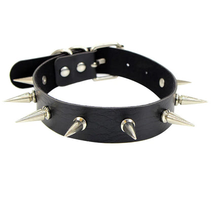 Harajuku Punk Rock Gothic Choker Necklace – PU Leather Heart Lock, Key, Spike Collar, Cosplay Accessories for Women