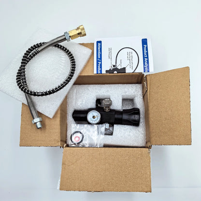 HPA Compressed Air Tank Charging Valve – Scuba Filling Station Hose with Gauge (20in, M18x1.5 or 5/8"-18UNF, 4500Psi/300Bar)