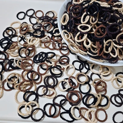 [100 Pack] Baby Rubber Bands - High Elastic, Seamless Thumb Rings for Toddlers, Gentle on Hair Scrunchies Set