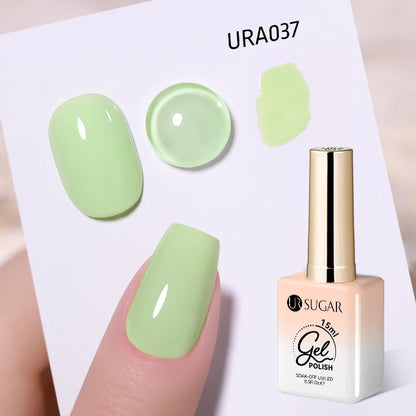 UR SUGAR 15ml Jelly Milky White Gel Polish – Translucent UV Soak Off Nail Art Varnish Semi-Permanent Fashion Nail Color