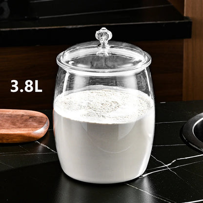 Plastic Food Storage Jar with Airtight Lid - 2.2/3.8/6.5L Flour, Grains, Candy & Cookie Canister