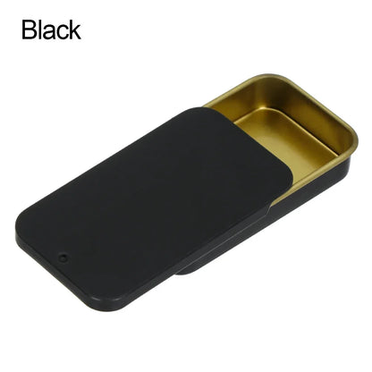 Metal Rectangular Mini Tin Box – Hinged Push-Top Candy, Pill & Small Storage Container
