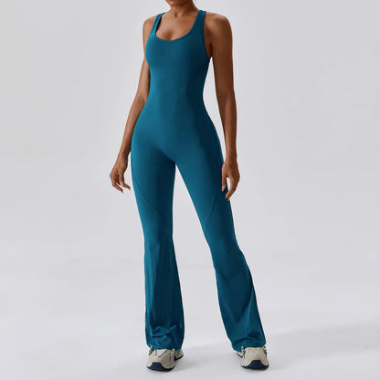 Women’s Yoga Jumpsuit – One Piece Training Sports Romper Push Up Gym Bodysuit Stretch Fitness Activewear Suit