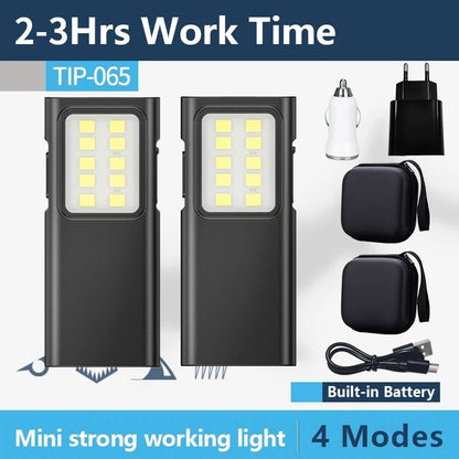 Portable COB LED Flashlight – USB Rechargeable Work Light with Pen Clip, Super Bright for Camping & Car Repair