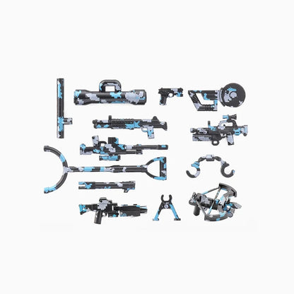 Military Building Blocks Soldier Set - Tactical Weapons Figures with Gatling Gun, Rifle, Mortar & Accessories Toy Kit