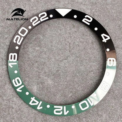 MATELION 38mm Ceramic Bezel Insert — Alloy Watch Ring for 40mm NH35/NH34 GMT Diving Watches