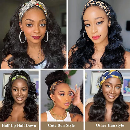 Body Wave Headband Wig – Ready-to-Wear Remy Human Hair Machine-Made Wig for Women
