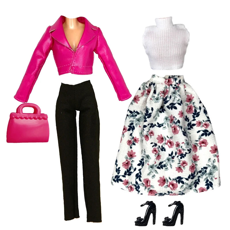 Deluxe Doll Clothes Set – Black & Red Tea Time Fashion Outfit for 11.5” Dolls