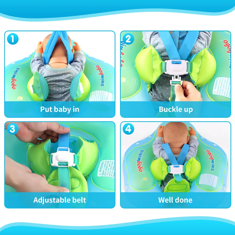 Baby Swimming Float with Canopy – Inflatable Infant Floating Ring, Kids Swim Pool Accessory, Summer Bathing Toy