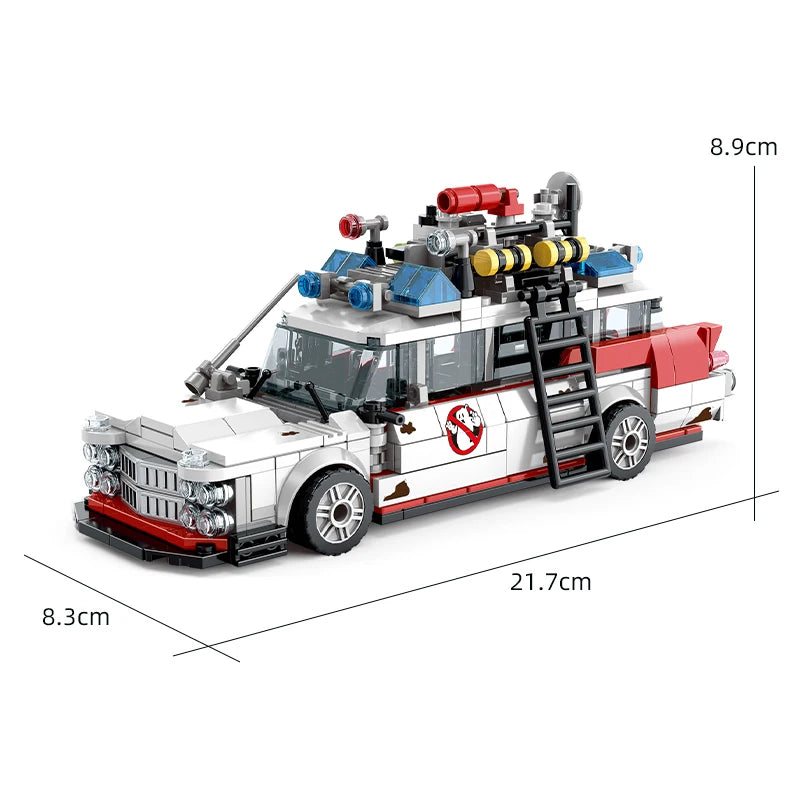 Creative Ghostbusters ECTO-1 Vehicle – Technical Building Blocks Racing Car Model, Assembly Toy for Kids & Adults