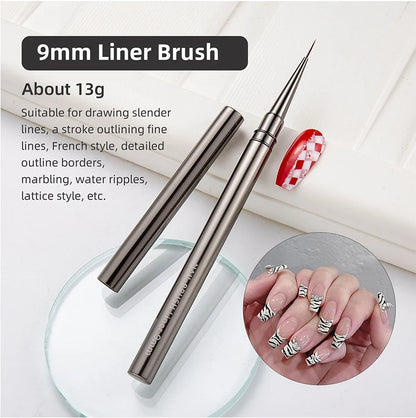 Nail Art Liner Brushes for Striping & Drawing – 6 to 25mm Design Pens, Professional Manicure Tools