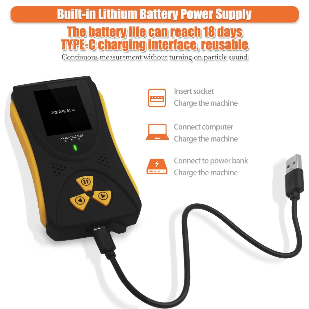 AIKESI HFS-10Pro Nuclear Radiation Detector - Geiger Counter for X, Beta & Gamma Rays with Energy Compensation