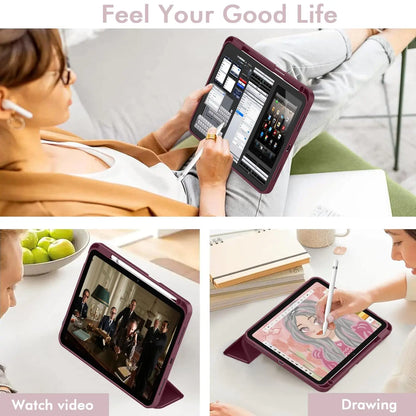 iPad A16 11th Gen Case - Slim Tri-Fold Stand Cover with Auto Sleep/Wake and Pencil Holder