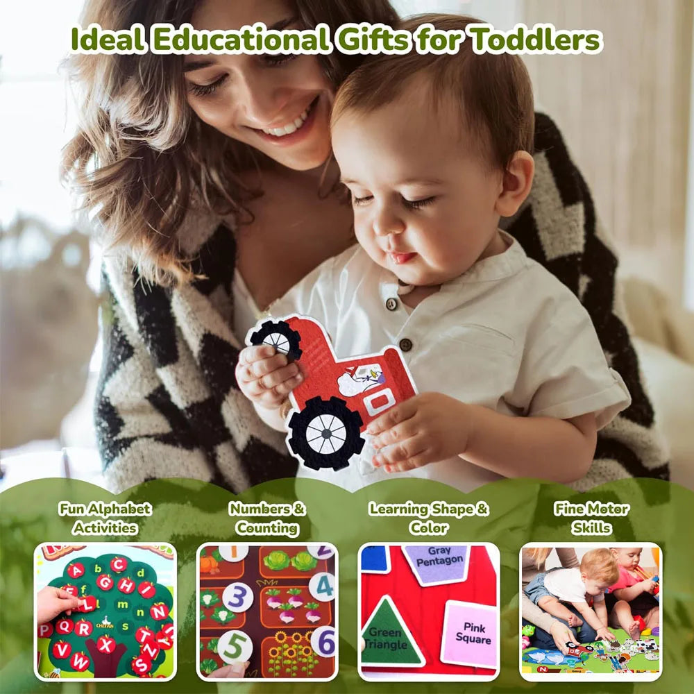Farm Animals Felt Story Board Set – Interactive Early Learning Wall Puzzle Toys for Toddlers
