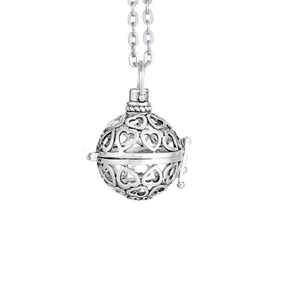 Vintage Mexico Angel Ball Chime Necklace – Antique Locket Aromatherapy Essential Oil Diffuser