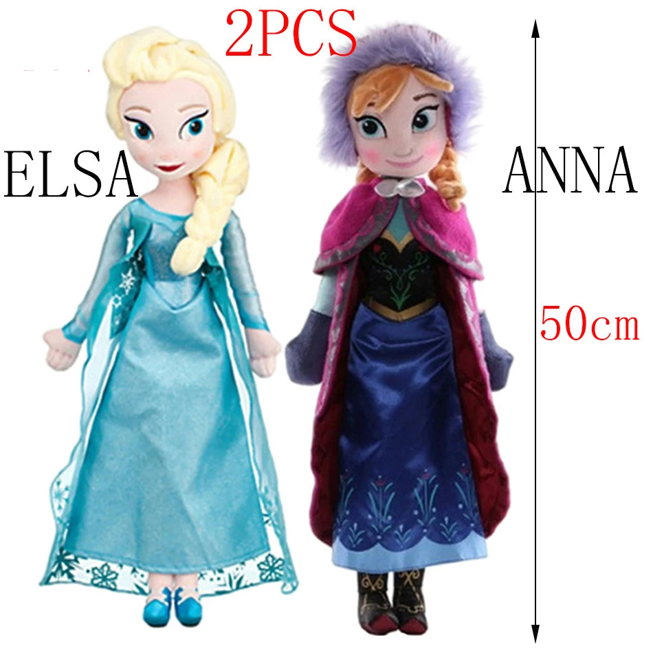 30-50 CM Frozen Anna Elsa Dolls Plush Snow Queen Princess Toy - Soft Stuffed Frozen Toys for Kids, Birthday & Christmas Gift