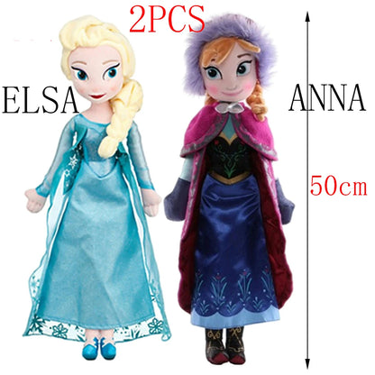 30-50 CM Frozen Anna Elsa Dolls Plush Snow Queen Princess Toy - Soft Stuffed Frozen Toys for Kids, Birthday & Christmas Gift