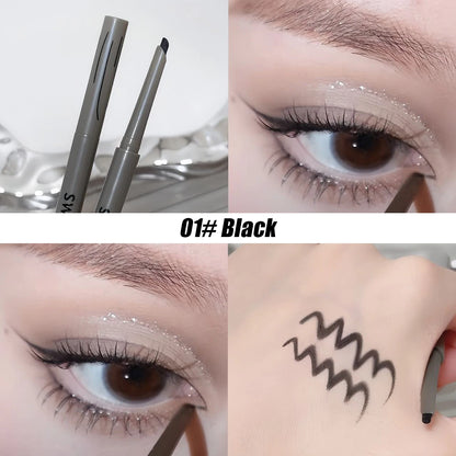 Silky Long-Lasting Waterproof Eyeliner Pencil – Natural Matte Wine Red Eye Makeup Pen