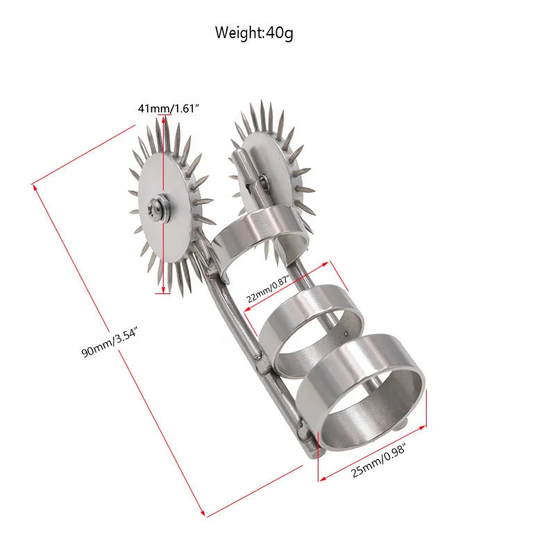 Stainless Steel Fetish Finger Needles Wheel — BDSM Wartenberg Pinwheel for Erotic Stimulation, Adult Sex Toy for Couples