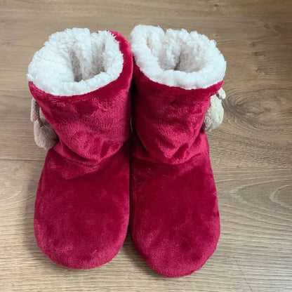 Women’s Winter Home Slipper Boots – Warm Fuzzy Plush Indoor Non-Slip Floor Shoes