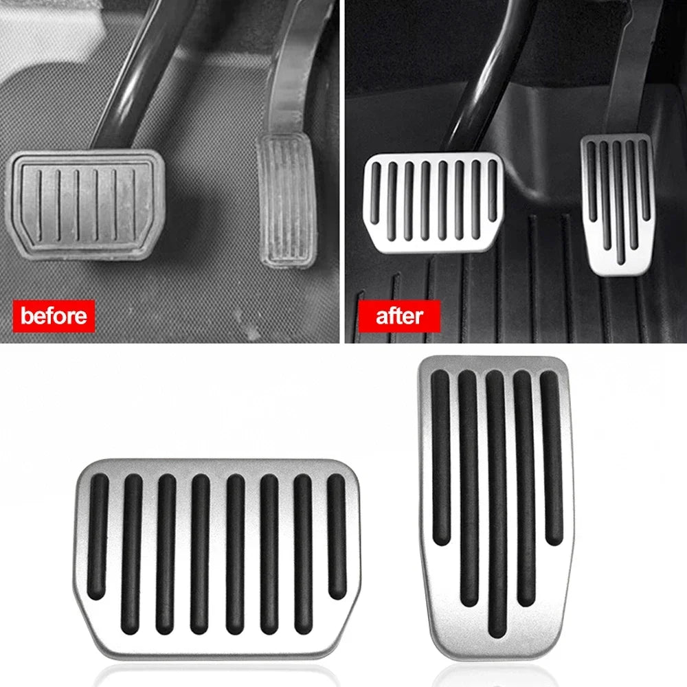 Tesla Model Y/3 Highland Foot Pedal Pads – Non-Slip Aluminum Accelerator, Brake & Rest Performance Covers