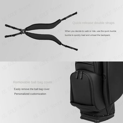 PLAYEAGLE Golf Stand Bag — Lightweight PU Leather Golf Bag with Stand, Multifunctional Golf Rack Bag for Men