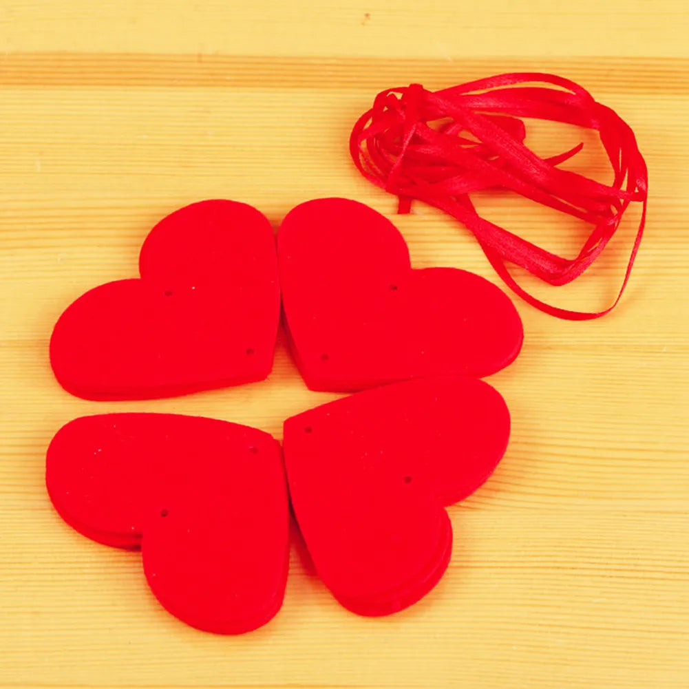 Red Heart Felt Garland - 85 Hearts - Valentine's Day, Wedding, Birthday Party Decor