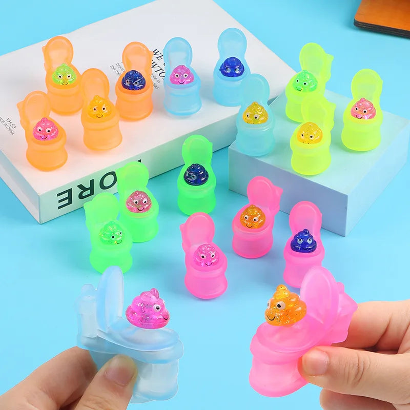Mini Toilet Squishy Fidget Toy – Funny Pop-Up Stress Relief Sensory Toy for Kids, Party Favors & Decompression