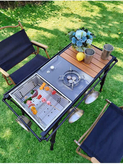 Lohascamping Folding IGT Table – Lightweight Portable Roll Table with Adjustable Legs for BBQ, Desktop Burner & Backpacking