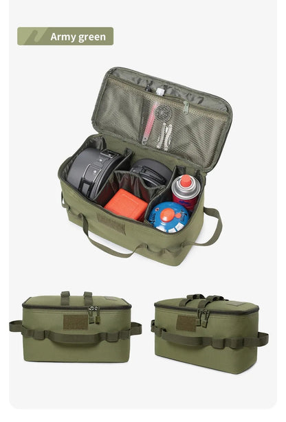 Outdoor Camping Gas Tank & Tool Storage Bag – Large Capacity Bag for Gas Canister, Ground Nails, and Cookware