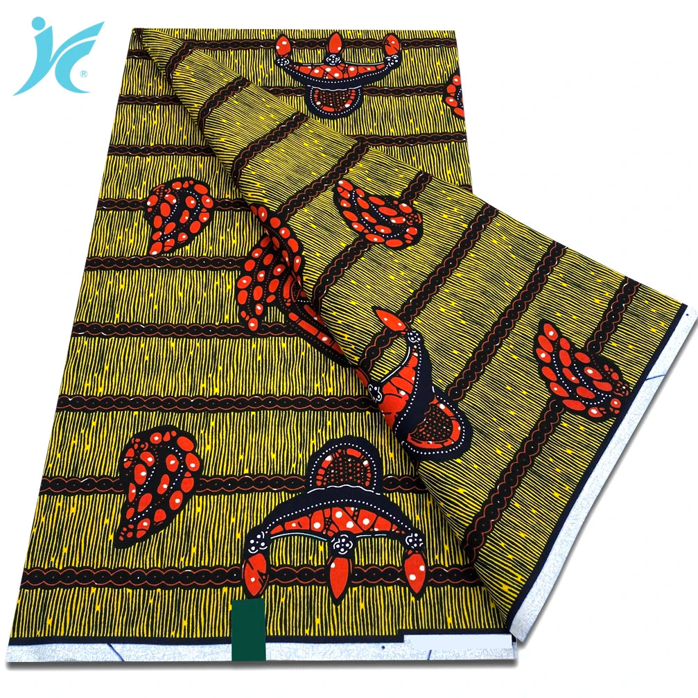 Classic African Wax Fabric - 100% Cotton Soft Ankara Pagne for Women's Dresses