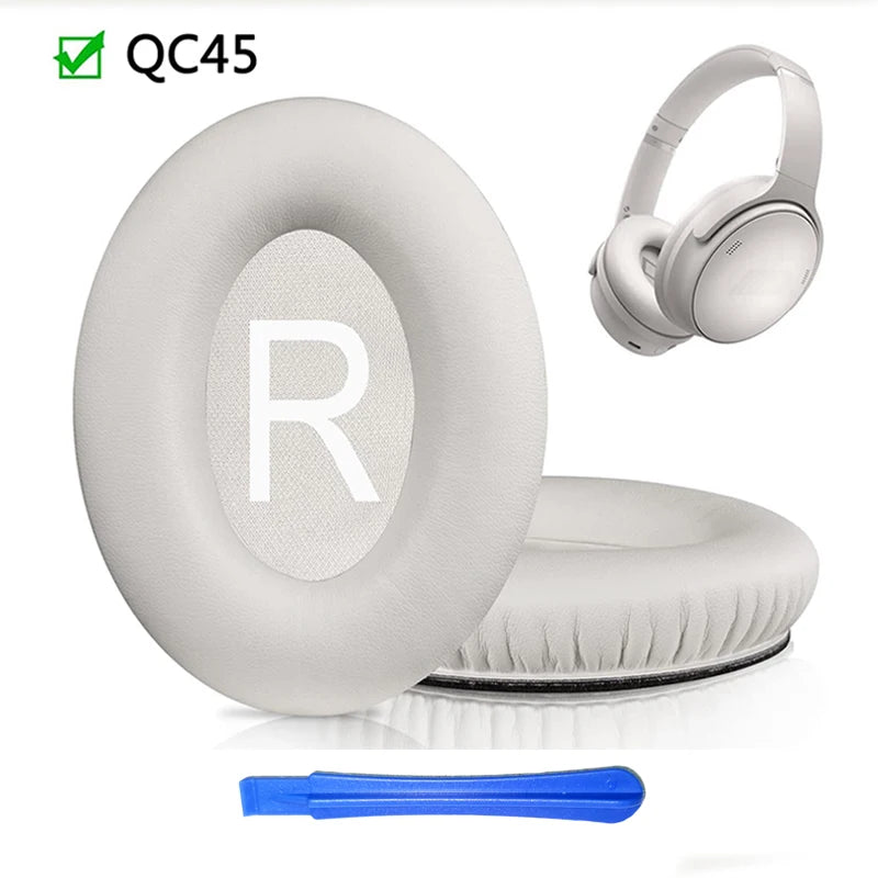 KUTOU Replacement Ear Pads for Bose QC45 – Soft Protein Leather Cushions for QuietComfort 45