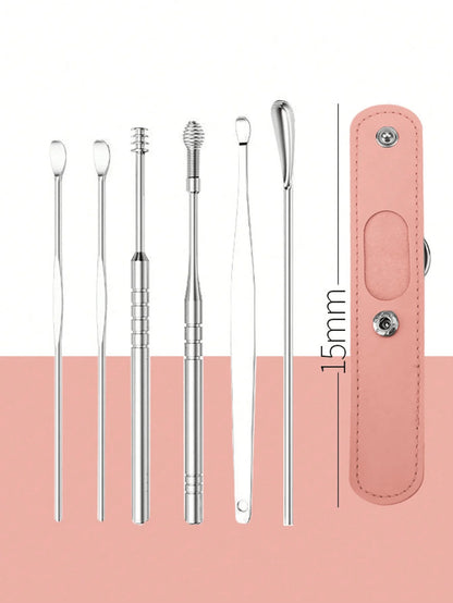 Stainless Steel Ear Cleaning Tool Kit – Ear Pick & Earwax Remover with Storage Bag
